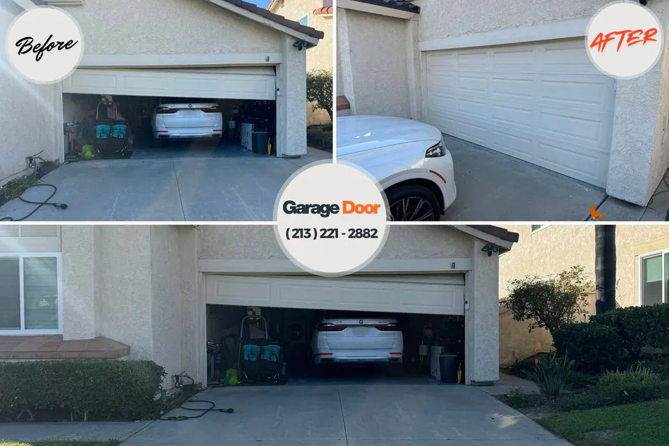 Before and after: garage door repair Ellaville, GA